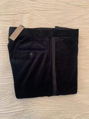 NWT J. Crew Black Ludlow Slim Fit Velvet Suit/Tuxedo pants, size 32x30